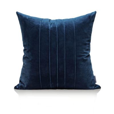 China Nordic Square Home Decor Square Tile Design Folded Blue Flannel Cushion Cover for sale