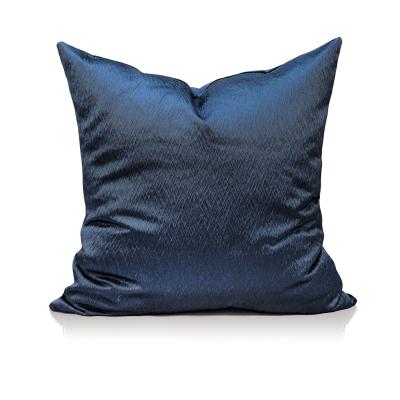 China Folded Solid Square Home Decor Tile Design Blue Embossed Pillow Case Cushion Cover for sale