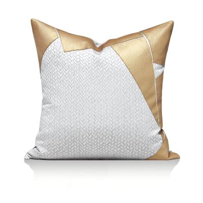 China Home Light Gray Jacquard Cushion Cover Decor Plaid Design Cozy Square Tile Case for sale