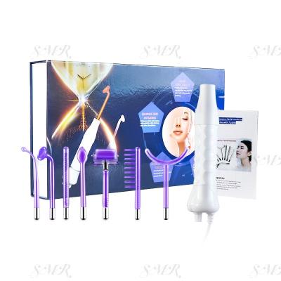 China Portable High Frequency Acne Treatment Facial Wand 7 in 1 Neon Argon Acne Treatment Skin Care Ozone Therapy Facial Wand for sale