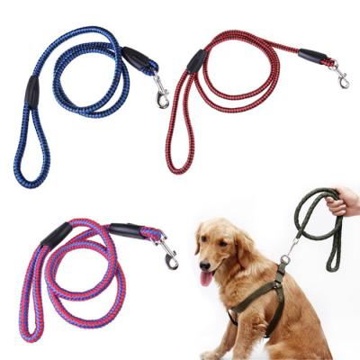 China Double Color Large Dog Rope Durable High Quality Nylon Durable Dog Leash Outdoor Leash for sale