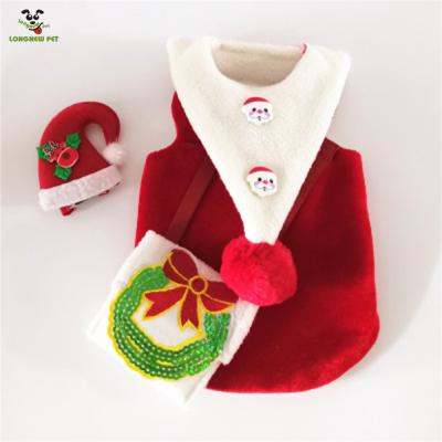 China Pet Sustainable Supply Hot Selling Dog Clothes Christmas Dog Clothes With Hat Dog Apparel Pet Clothes for sale