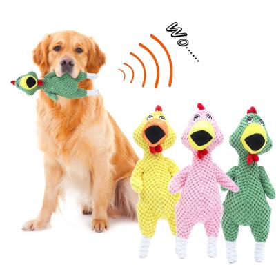 China Stuffed Dog Toy Unique Chicken Sound Clearly Sustainable Pet Chew Toy for sale