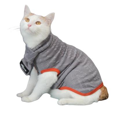 China Viable Solid Color Dog Sweater Christmas With Scarf Classic Pet Knit Jumper Cat Dog Sweater for sale