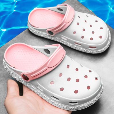 China Summer Beach Sandals Flat Garden Clogs Cartoon Plastic Label Platform Garden Shoes EVA Waterproof Soft Baby Garden Shoes For Kids for sale