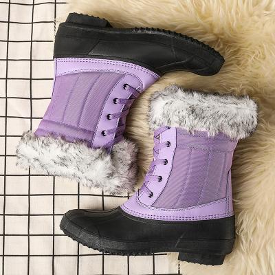 China 2021 Anti-slippery Hot Selling New Fashion High Snow Boot Shoes Cottom Warm Waterproof Winter Shoes Snow Boots For Women for sale