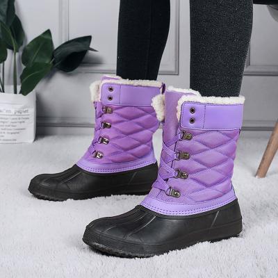 China Noble Anti-slippery Fashion Women's Shoes 2021 High Winter Velvet Cotton Warm Boots Outdoor Upper Snow Boots Wholesale for sale