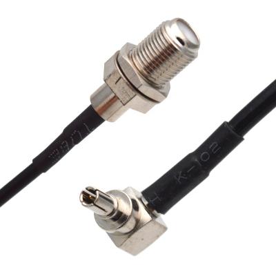 China Antenna CRC9JW/FK CRC9 Right Angle Male To Female RG174 Feedthrough Pigtail F Nut Coaxial Cable For Huawei Modem for sale