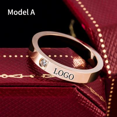 China Stocked Create High Quality Stainless Steel Luxury Titanium Diamond Couples Jewelry Sales Men Women Classic Brand Screw Love Ring for sale