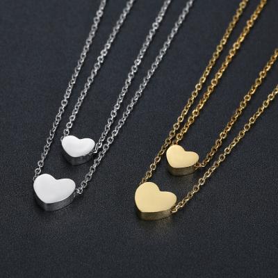 China Valentine's Day Sale Pendant Necklace 18k Rose Gold Silver Jewelry Stainless Steel Hot CLASSIC Tiny Heart Necklace for sale