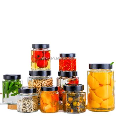 China New Food Fashion Factory Outlet 100ml 180ml 280ml 380ml Honey Jam Canned Food Fruit Can Pickle Glass Jar for sale