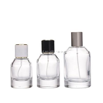 China Factory Outlet 30ML 50ML 100ML Flint Shape Perfume Glass Cosmetic Super Cylindrical Single Bottle for sale