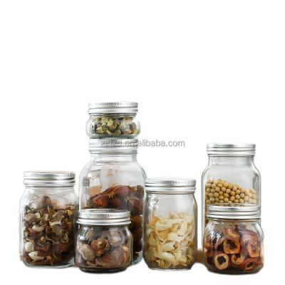 China Food factory direct sales 150ml 240ml 300ml 380ml 500ml 750ml mason jar nuts and core coffee salad glass sealed jar for sale