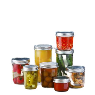 China Food Prepare 100ml 200ml 230ml 250ml Can Cylindrical Glass Pickle Jar Canned Kimchi Honey Coffee Candy Vegetables for sale