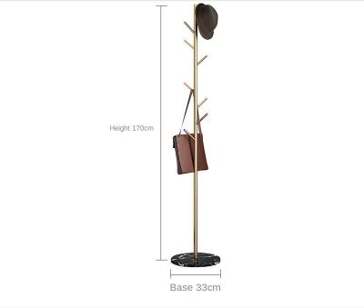 China Easy To Carry Iron Floor Marble Coat Rack Standing Household Clothes Metal Rack Bedroom Coat Rack for sale