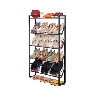 China Single Multi-Layer Iron Shoe Rack Home Door Shoe Cabinet Metal Floor Shoe Rack Removable Shelving Rack for sale