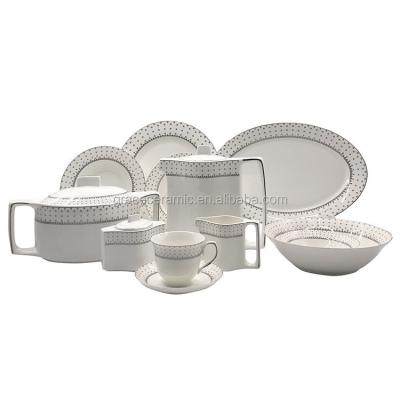 China Elegance 72 Piece Fine Bone China Loose Bone China Ceramic Dinner Tea Set and Service for sale