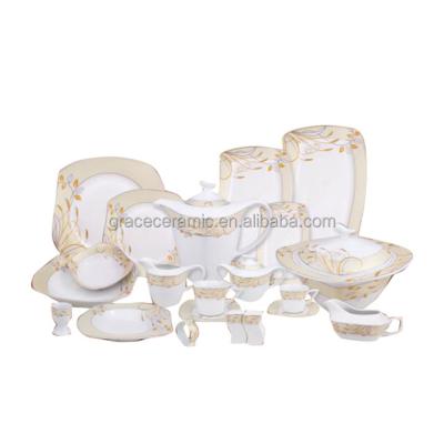 China 125pcs Eypty West Pakistani Dinner Set Custom Design Ceramic Dinner Set For 6 People for sale