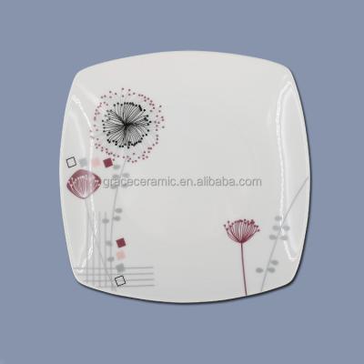 China Disposable Square White Dinner Plates Ceramic Fine Bone China Customized Design Food Dishes Dish For Dinner for sale