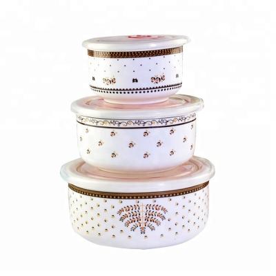 China Sustainable Cheap Ceramic Cool Seal Bowl Chinese Porcelain Bowl Set With Lids for sale