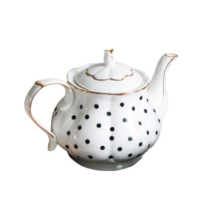 China Wholesale Custom Viable Design Teapot Point Logo Wave Ceramic Teapot for sale