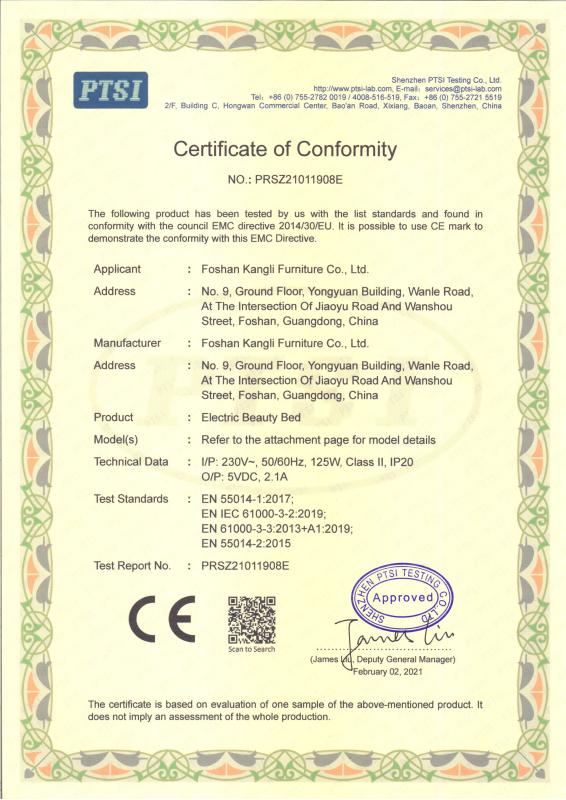 CE - Foshan Kangli Furniture Co., Ltd.