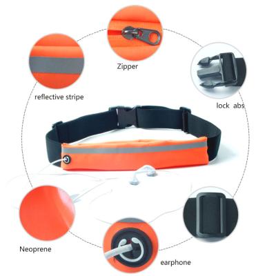 China Eco-friendly sports waterproof running fitness waist bag cell phone holder waist key bag for sale