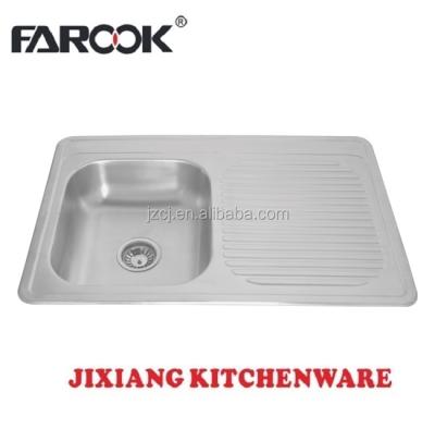 China With SS201 Material Single Faucet Single Bowl Tray Tarja Acero Inox Sink for sale