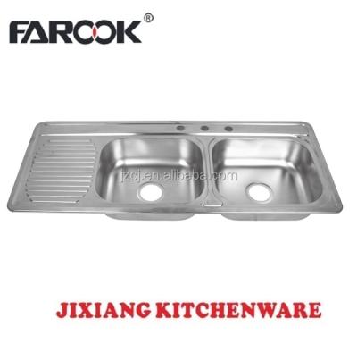 China With SS202 Single Faucet Double Material Tray Tarja Acero Inox Sink for sale