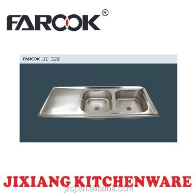 China Without Faucet JZ-328 120x50 Export Dubai Stainless Steel Kitchen Sink for sale