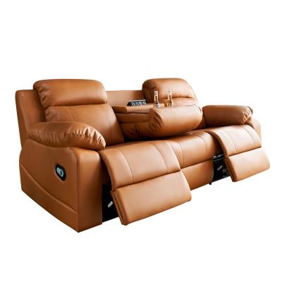 China Modern Style Home Extendable Recliner Sofa Bed Sectional Living Room Luxury Genuine Leather Functional Electric Sofas for sale