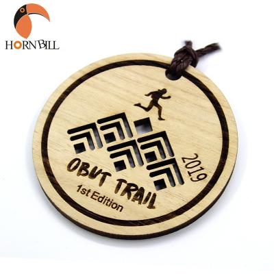 China Europe Wooden Medal Custom Design Printed Engraved Marathon 5Km 10Km Logo Finisher Medal and Medallion for sale