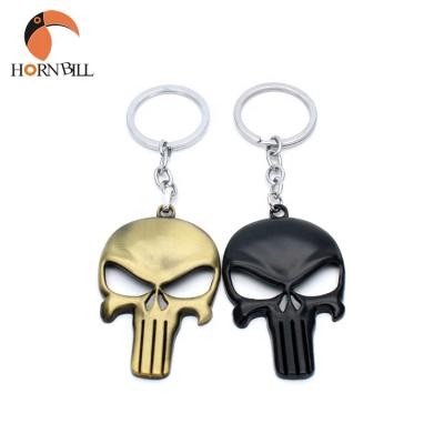 China Beer Opener/Key Chain/Promotional Gift The Punisher Logo Zinc Alloy Finish Metal Skeleton Bottle Opener Key Chain for sale