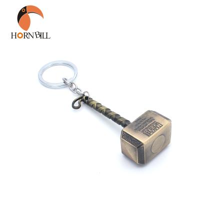 China Bronze Hammer 3D/2D Metal Key Ring Chain High Quality Stormbreaker Cast Key Chain for sale