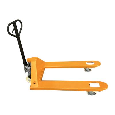 China Wholesale Hotels Sturdy Low Price Steel Plate Hand Pallet Trucks For Logistics for sale