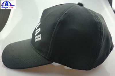 China Hip - Hop 5 Panel Custom Snapback Hats , Black Embroidered Baseball Caps for sale