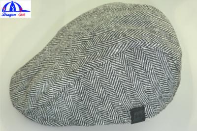 China Customized Flat / Peaked / Casquette Caps / Hats Grey body / Black lining for sale