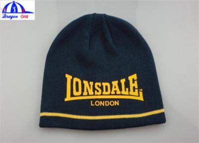 China Women's Knitted Beanie Hats / Caps With Front Custom Printed Logo SGS / UL for sale