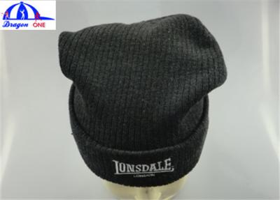 China Winter Custom Knit Acrylic Adult Mens Beanie Hats With Embroidery Customized for sale