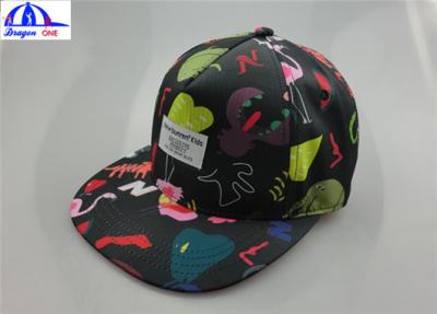 China Polyester Custom Printed Unisex 5 Panel Camp Cap With Woven Label on the Front for sale