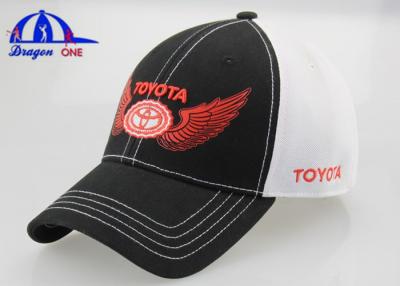 China Cotton And Polymesh Fitted Baseball Caps With Printing And Embroidery logo for sale