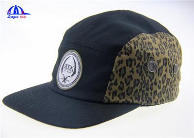 China Wholesale Custom 5 Panel Camp Cap / Snapback Caps With Woven Patch Embroidery for sale