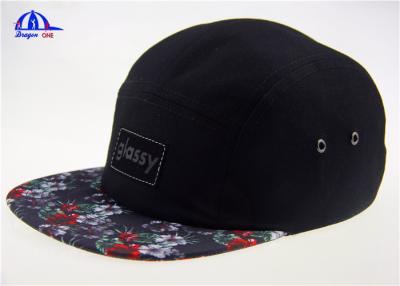 China Custom 5 Panel  Leisure Snapback Caps and Hats with Sublimation Flower Printing for sale