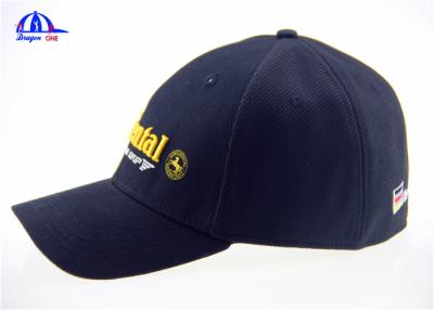 China 3D Embroidery Fitted Baseball Hats / Black Embroidered Baseball Caps for sale