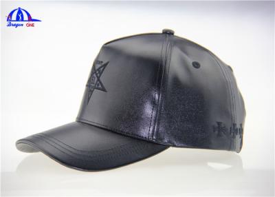 China Multi Color Customized PU 5 Panel High Prfofile Baseball Caps With Snap Buckle for sale