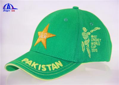 China 100% Cotton Embroidery Cricket Baseball Cap With Pakistan 3D Embroidery for sale