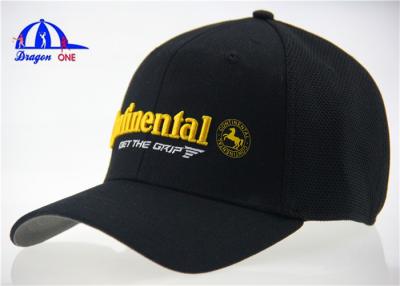 China Cotton and Polyester Mesh Woven Fitted Baseball Caps for sale