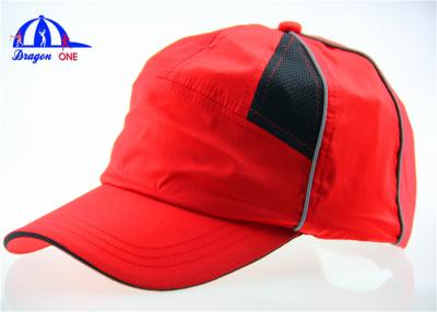 China Breathable Red High Profile Custom Running Caps with 100% Polyester Fabric for sale