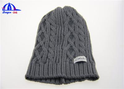 China Fashion Accessory Acrylic Knitted Beanie Hats With Jacquard Check Pattern for sale