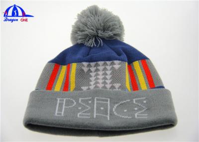 China Popular Jacquard Pattern Warm Knitted Beanie Hats for Winter / Spring , 100% Acrylic for sale